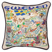 Load image into Gallery viewer, Sweden Hand-Embroidered Pillow