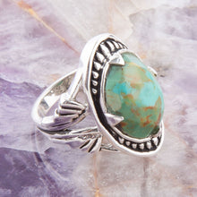 Load image into Gallery viewer, Sweet Dreams Faceted Blue Turquoise and Sterling Silver Ring