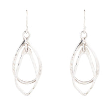 Load image into Gallery viewer, Swirled Sterling Silver Drop Earrings