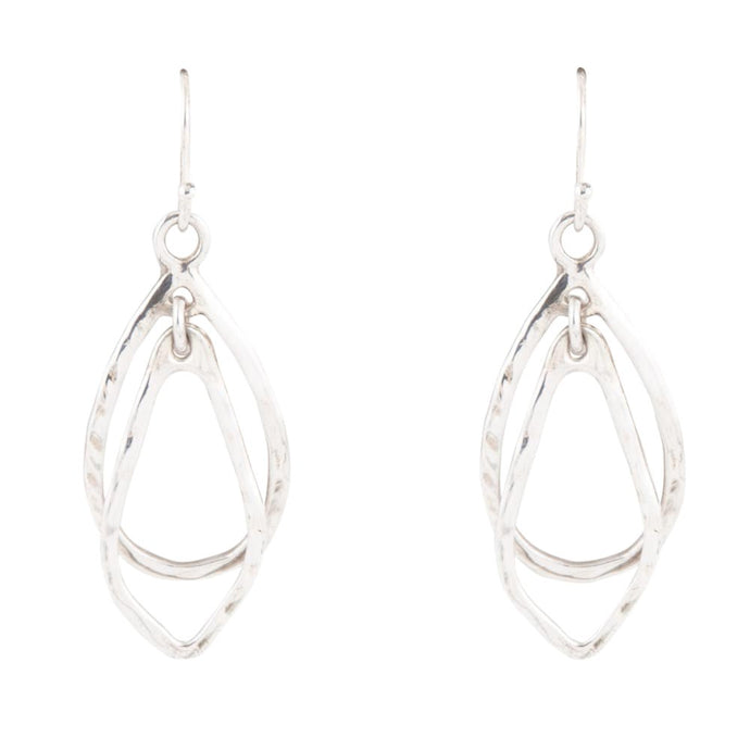 Swirled Sterling Silver Drop Earrings