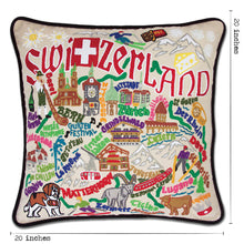 Load image into Gallery viewer, Switzerland Hand-Embroidered Pillow