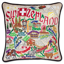 Load image into Gallery viewer, Switzerland Hand-Embroidered Pillow
