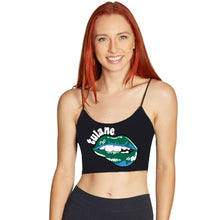 Load image into Gallery viewer, Tulane Lips Black Spaghetti Tank