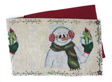 Load image into Gallery viewer, DaDa Bedding Magical Snowman Holiday Woven Tapestry Dining Table Runner (9733)