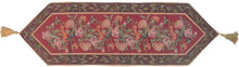 Load image into Gallery viewer, DaDa Bedding Romantic Floral Field of Roses Burgundy Red Tapestry Table Runner (5594)