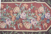 Load image into Gallery viewer, DaDa Bedding Romantic Floral Field of Roses Burgundy Red Tapestry Table Runner (5594)