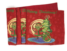 Load image into Gallery viewer, DaDa Bedding Red Santa Claus Christmas Tree Woven Tapestry Dining Table Runner (17615)
