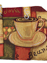 Load image into Gallery viewer, DaDa Bedding Set of 3-Pieces - Smell of Coffee Café Cup Orange Brown Woven Tapestry Dining Table Runners (9912)