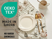 Load image into Gallery viewer, DaDalogy Enchanted Meadow Reversible Dinner Table Runner - Floral Elegance in Beige, Rose, and Soft Olive Green, Premium Soft Microfiber Quilted Table Runner