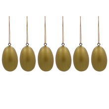 Load image into Gallery viewer, Set of 6 Flowers Wooden Egg Shape Christmas Ornaments 1.5 Inches