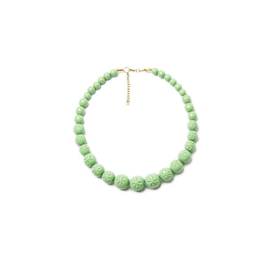 Tea Heavy Carve Bead Necklace by Splendette