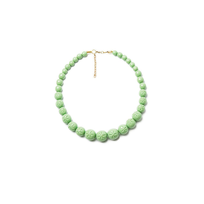 Tea Heavy Carve Bead Necklace by Splendette