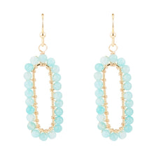Load image into Gallery viewer, Teal Agate Endless Loop Earrings