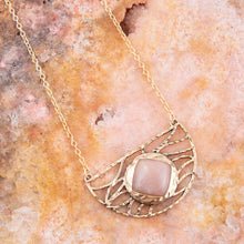 Load image into Gallery viewer, Terra Pink Peach Moonstone and Golden Bronze Necklace