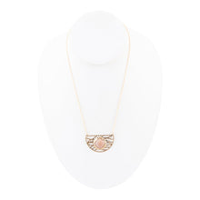 Load image into Gallery viewer, Terra Pink Peach Moonstone and Golden Bronze Necklace