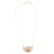 Load image into Gallery viewer, Terra Pink Peach Moonstone and Golden Bronze Necklace