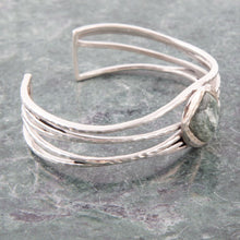 Load image into Gallery viewer, Terra Green Seraphinite and Sterling Silver Cuff Bracelet