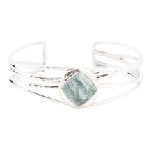 Load image into Gallery viewer, Terra Green Seraphinite and Sterling Silver Cuff Bracelet