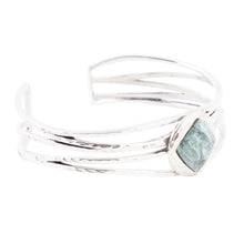 Load image into Gallery viewer, Terra Green Seraphinite and Sterling Silver Cuff Bracelet