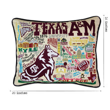 Load image into Gallery viewer, Texas A&amp;M University Collegiate Embroidered Pillow by CatStudio