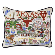 Load image into Gallery viewer, Texas, University of Collegiate Embroidered Pillow by CatStudio