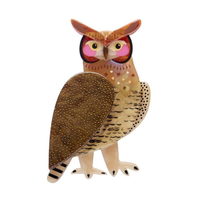 The Grand Great Horned Owl Brooch by Erstwilder