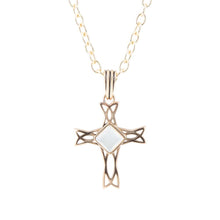 Load image into Gallery viewer, The Light White Mother of Pearl Cross Pendant Golden Necklace