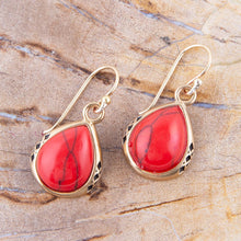 Load image into Gallery viewer, The Perfect Drop Red Howlite Earrings