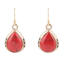 Load image into Gallery viewer, The Perfect Drop Red Howlite Earrings