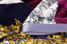 Load image into Gallery viewer, DaDa Bedding Botanical Floral Striped Carnations Mink Flannel Fleece Throw Blanket (XY9829)