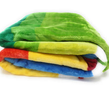 Load image into Gallery viewer, DaDa Bedding Colorful Striped Rainbow Reversible Plush Luxe Flannel Fleece Throw Blanket (XY9867)