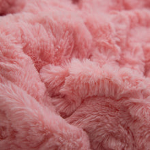 Load image into Gallery viewer, DaDa Bedding Luxury Blossom Pink Rose Buds Pink Sherpa Backside Faux Fur Throw Blanket (BL-171752)