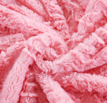 Load image into Gallery viewer, DaDa Bedding Luxury Blossom Pink Rose Buds Pink Sherpa Backside Faux Fur Throw Blanket (BL-171752)