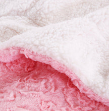 Load image into Gallery viewer, DaDa Bedding Luxury Blossom Pink Rose Buds Pink Sherpa Backside Faux Fur Throw Blanket (BL-171752)