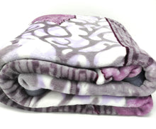 Load image into Gallery viewer, DaDa Bedding Orchid Blossoms Striped Floral Lavender Plush Fleece Flannel Throw Blanket (XY9833)