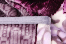 Load image into Gallery viewer, DaDa Bedding Orchid Blossoms Striped Floral Lavender Plush Fleece Flannel Throw Blanket (XY9833)