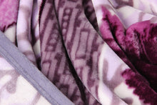 Load image into Gallery viewer, DaDa Bedding Orchid Blossoms Striped Floral Lavender Plush Fleece Flannel Throw Blanket (XY9833)