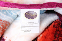 Load image into Gallery viewer, DaDa Bedding Paisley Dreams Floral Burgundy Mink Fleece Flannel Throw Blanket (XY0025)