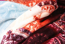 Load image into Gallery viewer, DaDa Bedding Paisley Dreams Floral Burgundy Mink Fleece Flannel Throw Blanket (XY0025)