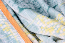 Load image into Gallery viewer, DaDa Bedding Papaya Beach Orange &amp; Blue Reversible Soft Fleece Flannel Throw Blanket (XY9841)