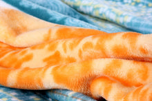 Load image into Gallery viewer, DaDa Bedding Papaya Beach Orange &amp; Blue Reversible Soft Fleece Flannel Throw Blanket (XY9841)