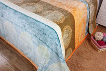 Load image into Gallery viewer, DaDa Bedding Papaya Beach Orange &amp; Blue Reversible Soft Fleece Flannel Throw Blanket (XY9841)