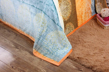 Load image into Gallery viewer, DaDa Bedding Papaya Beach Orange &amp; Blue Reversible Soft Fleece Flannel Throw Blanket (XY9841)