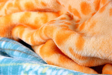 Load image into Gallery viewer, DaDa Bedding Papaya Beach Orange &amp; Blue Reversible Soft Fleece Flannel Throw Blanket (XY9841)
