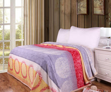 Load image into Gallery viewer, DaDa Bedding Seashore Sunny Yellow Lavender Floral Flannel Mink Fleece Throw Blanket (XY9901)