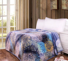 Load image into Gallery viewer, DaDa Bedding Swirly Navy Blue Lagoon Abstract Mink Flannel Fleece Throw Blanket (XY9897)