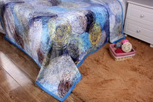 Load image into Gallery viewer, DaDa Bedding Swirly Navy Blue Lagoon Abstract Mink Flannel Fleece Throw Blanket (XY9897)