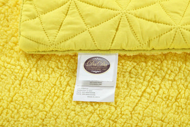 DaDa Bedding Reversible Sunny Yellow Quilt Throw Blanket