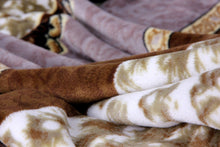 Load image into Gallery viewer, DaDa Bedding Elegant Twilight Lavender Brown Floral Flannel Mink Fleece Throw Blanket (XY9879)