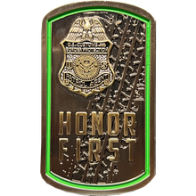 Load image into Gallery viewer, GL12-002 CBP CUT THAT SIGN Border Patrol Agent Thin Green Line Flag Challenge Coin BPA Honor First